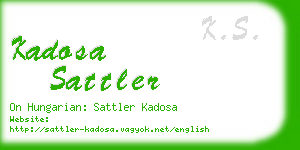 kadosa sattler business card